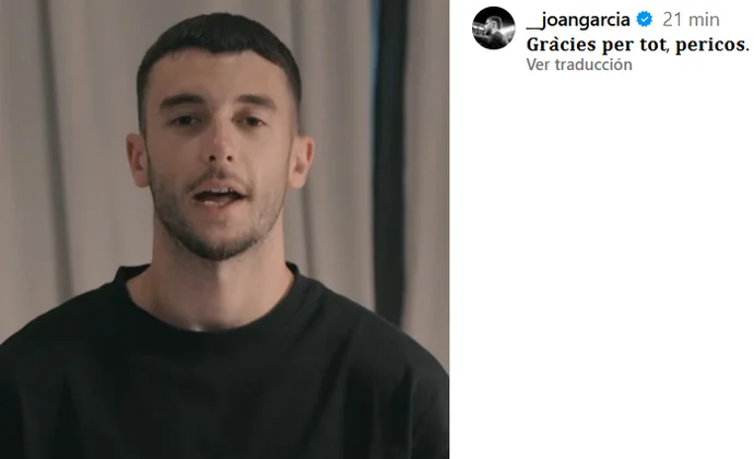 Joan García se despide de la afición perica antes de fichar por el Barça