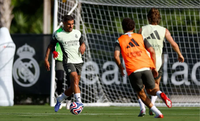 Camavinga hace parte de la sesión con el grupo y Mbappé se queda en el gimnasio