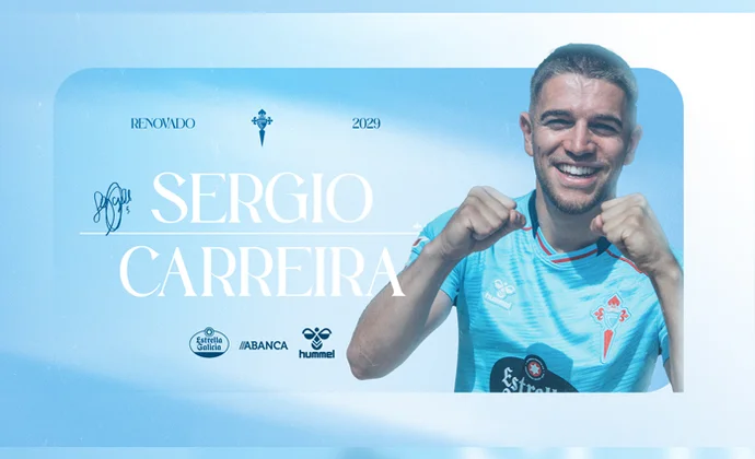 Sergio Carreira, que terminaba contrato, renueva oficialmente con el RC Celta