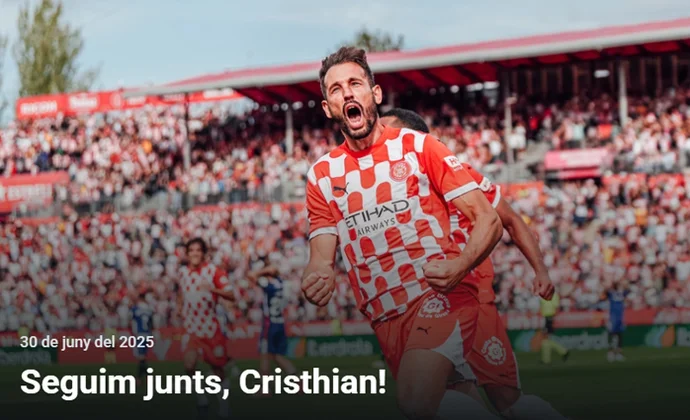 El Girona hace oficial la renovación de Stuani un año más