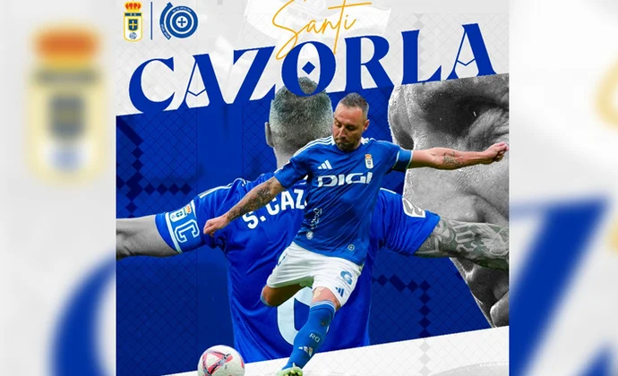 El Real Oviedo hace oficial la continuidad de Cazorla una temporada más
