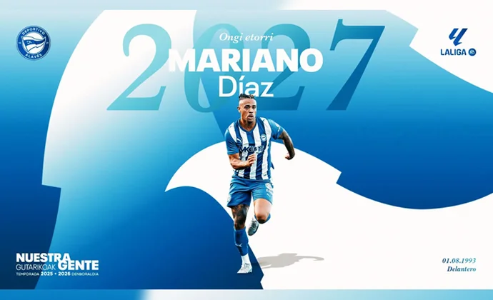 Mariano Díaz es oficialmente nuevo jugador del Deportivo Alavés