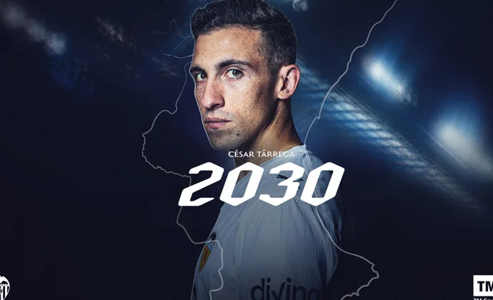 El Valencia anuncia la renovación de César Tàrrega hasta 2030
