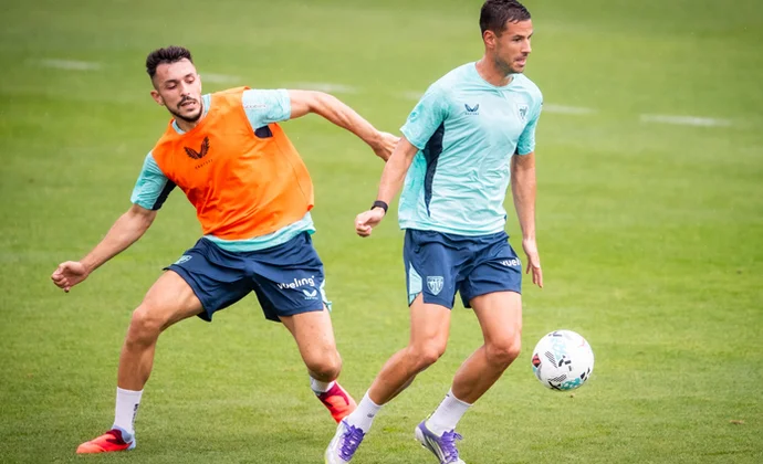 Sesión de recuperación en Lezama pendientes de Prados, Unai Gómez y Sancet