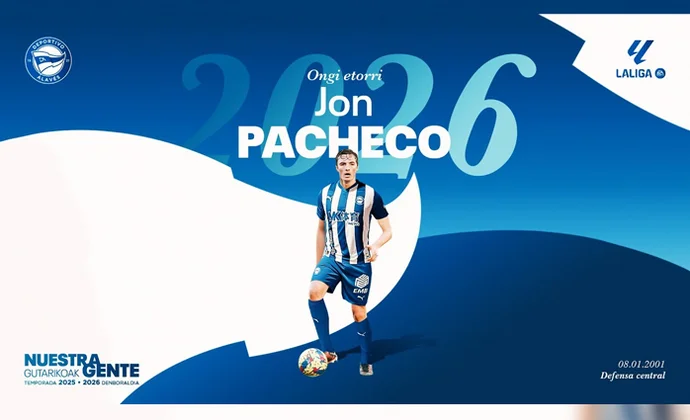 Jon Pacheco es oficialmente nuevo jugador del Deportivo Alavés, cedido por la Real Sociedad
