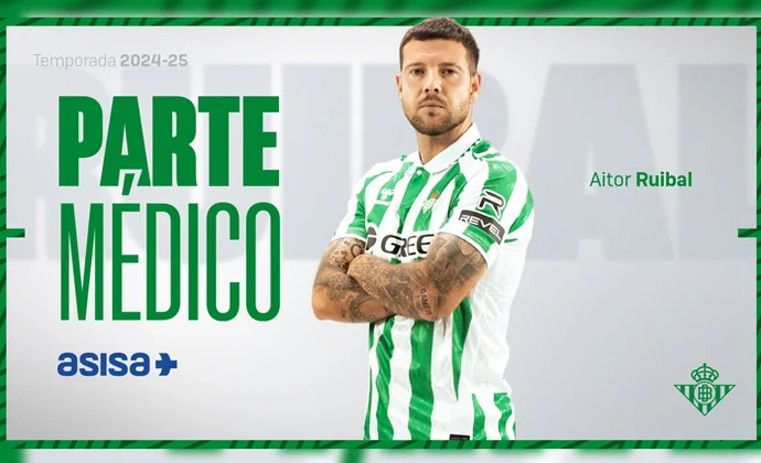 El parte médico oficial de Aitor Ruibal confirma su lesión para varias semanas