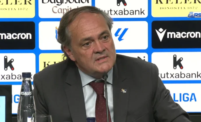 Aperribay celebra la situación económica del club y habla de Herrera, Soler, Sadiq e Isak