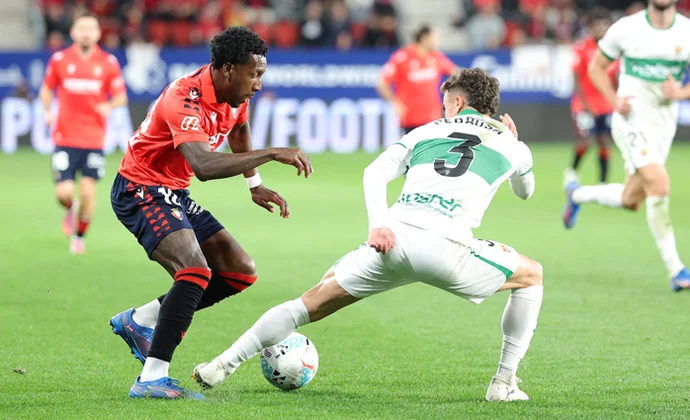 Jornada 6: Osasuna 1-1 Elche. Estadísticas y puntos fantasy