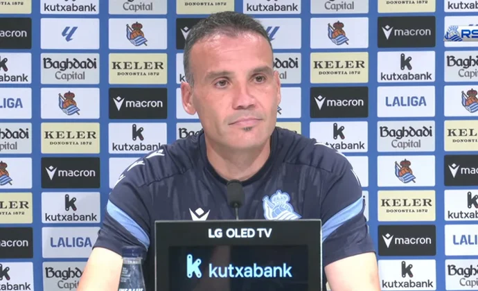 Sergio Francisco, sobre Aramburu, Kubo, Herrera, Odriozola, Aritz, Rupérez, Oskarsson, Jon Martín, Sadiq y el Rayo