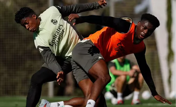 El Real Madrid se entrena sin los internacionales, con Rüdiger, Trent, Carvajal y Mendy aún en recuperación