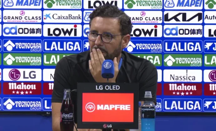 Bordalás confirma las dudas de Abqar y Neyou y habla de Mario Martín, Liso, Mbappé y el Real Madrid