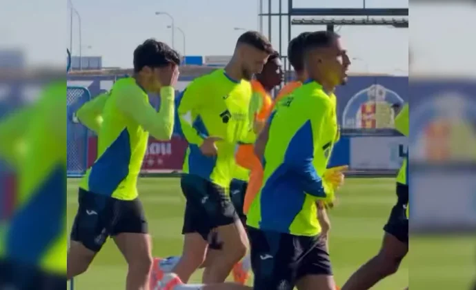 Djené, Abqar y Neyou completan la sesión previa al partido contra el Real Madrid