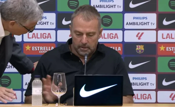 Flick celebra el triunfo y habla de De Jong, Araujo, Yamal, Toni y Fermín