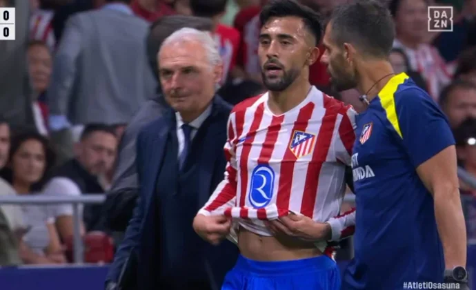 Nico González, sustituido en el primer tiempo por una conmoción cerebral