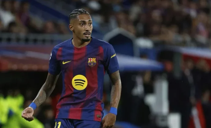 Raphinha no ha saltado al césped en el entrenamiento de hoy