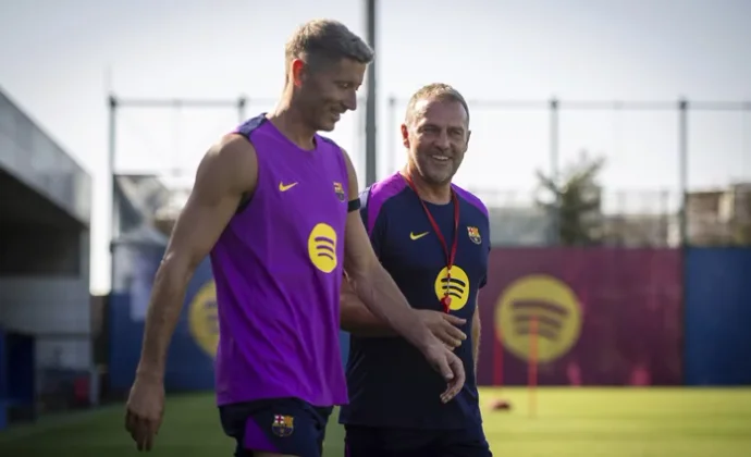 Lewandowski y Olmo trabajan parcialmente, mientras que Joan García entran en la recta final