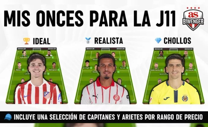 Jornada 11: Once Ideal, Realista y de Chollos + Picks de Capitán y Ariete, por Scouting BWG
