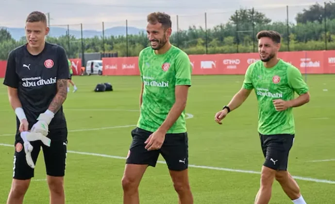 Stuani y Arnau completan la sesión y Míchel cuenta con cinco bajas