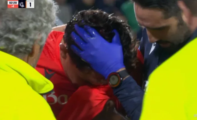 Aramburu, sustituido en el Martínez Valero por un choque de cabezas