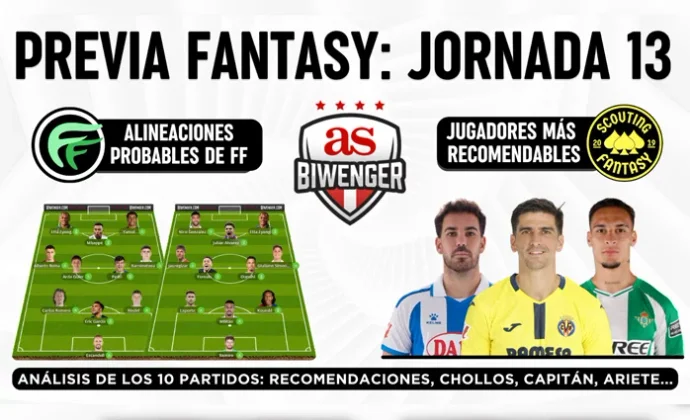 Jornada 13: Alineaciones probables, Top Picks y Chollos Fantasy, por Scouting BWG