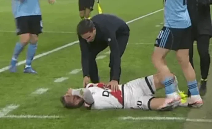 Las pruebas a Balliu descartan lesión pese a la peligrosa caída