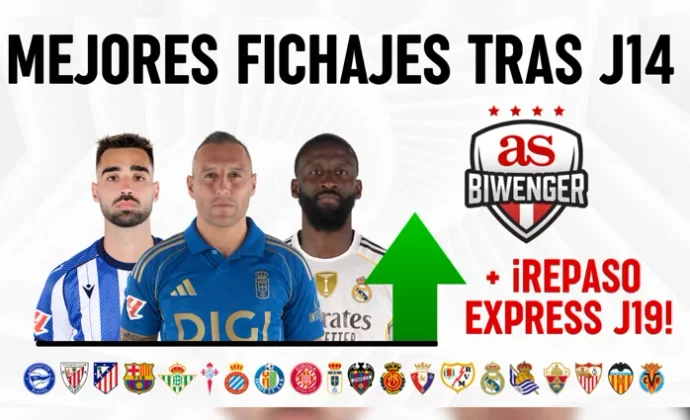 Los mejores fichajes y chollos fantasy tras la J14 en Biwenger + breve análisis J19, por Scouting BWG