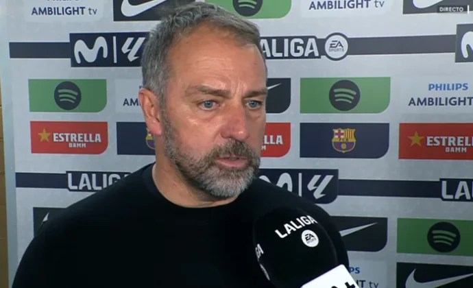 Flick analiza el triunfo y habla de Raphinha y del estado físico de Pedri y Olmo