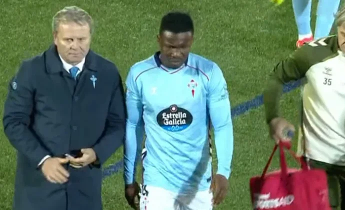 Joseph Aidoo se lesiona ante el Sant Andreu a los diez minutos de juego