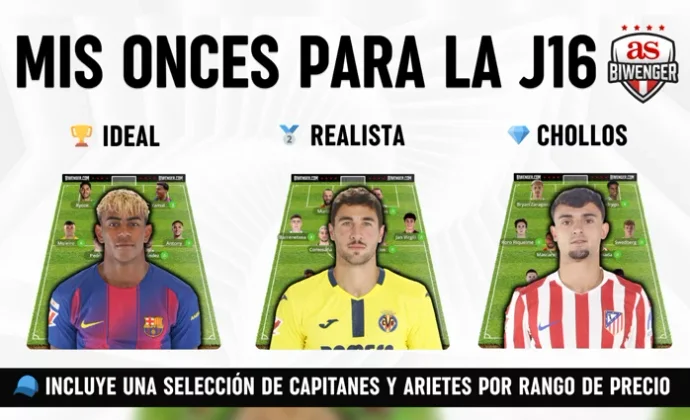 Jornada 16: Once Ideal, Realista y de Chollos + Picks de Capitán y Ariete, por Scouting BWG