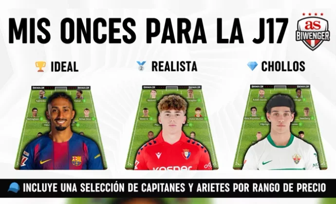 Jornada 17: Once Ideal, Realista y de Chollos + Picks de Capitán y Ariete, por Scouting BWG