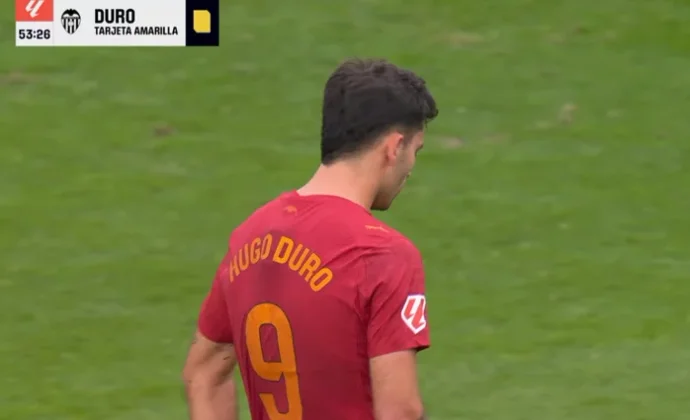 Hugo Duro ve la quinta tarjeta amarilla y no estará contra el Elche