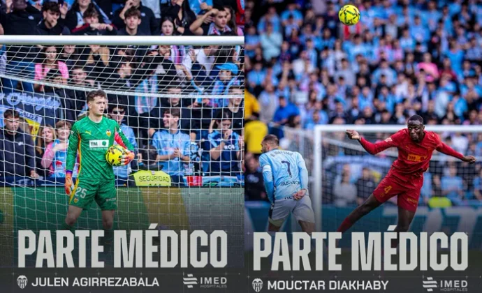 Parte médico oficial de Agirrezabala y Diakhaby y periodos estimados de baja