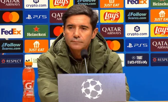 Marcelino confirma rotaciones en Champions y habla de Mikautadze, Pedraza, Pape Gueye y Akhomach