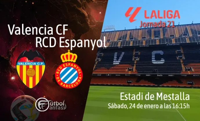 Posibles alineaciones y previa fantasy del Valencia - Espanyol