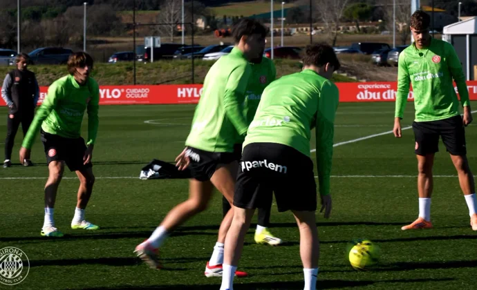 El Girona se ejercitó este jueves sin los seis lesionados