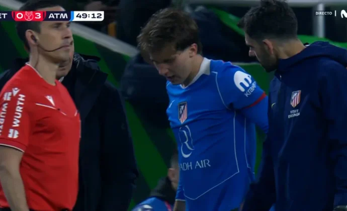 Pablo Barrios se retira lesionado del partido contra el Betis