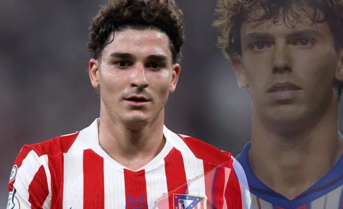 Julián Alvarez se sienta a almorzar en la mesa de Joao Félix