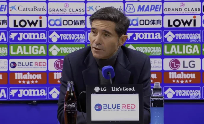 Marcelino reconoce que el Getafe mereció la victoria y habla de Moleiro, Cardona y Pau Navarro