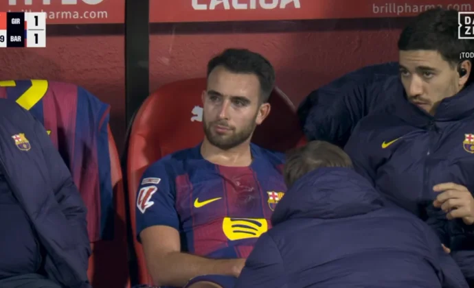 Eric García se retira lesionado de los isquiotibiales en Montilivi