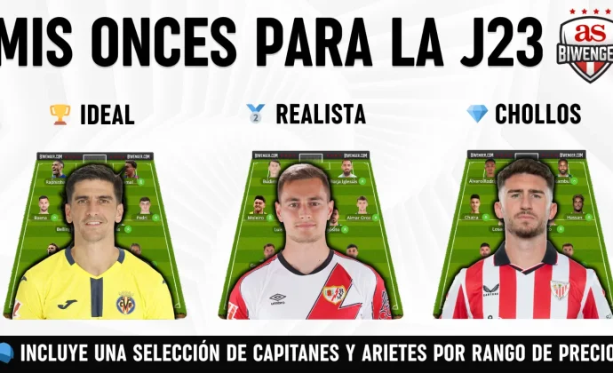 Jornada 23: Once Ideal, Realista y de Chollos + Picks de Capitán y Ariete