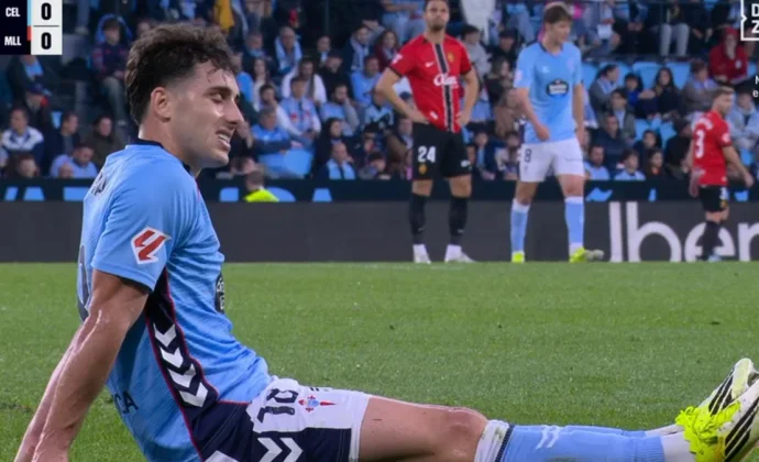 Pablo Durán se retira con molestias del partido contra el Mallorca