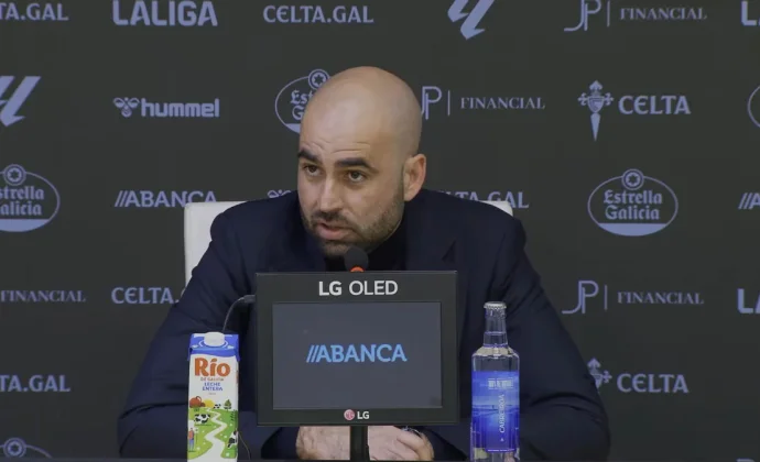 Giráldez celebra el triunfo y habla de Iglesias, Aspas, Vecino, Aidoo, Hugo Álvarez, Durán y Román