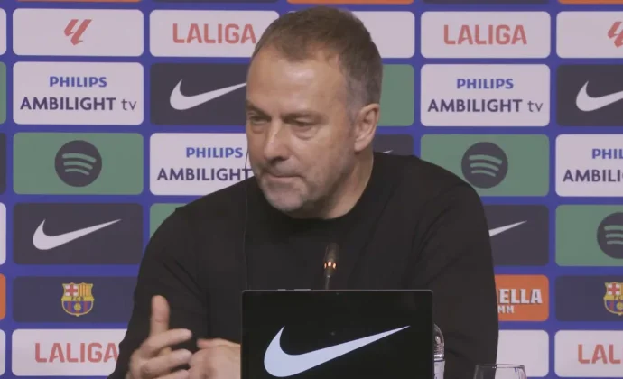 Flick celebra el triunfo y habla de Yamal, Pedri, Bernal y Casadó