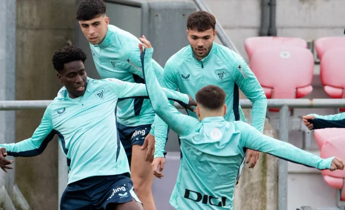 El Athletic retoma los entrenamientos sin Sannadi, Prados ni Nico Williams