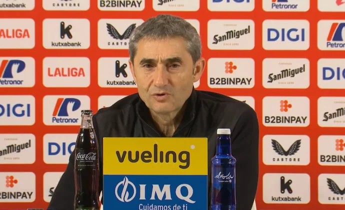 Valverde celebra el triunfo y habla de Sancet, Laporte y Unai Simón