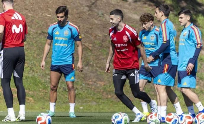 Yamal, Laporte y Llorente gestionan las cargas en la primera sesión de la Selección