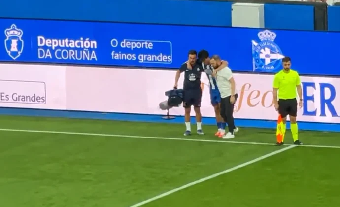 Noé Carrillo se retira lesionado ante el Real Madrid