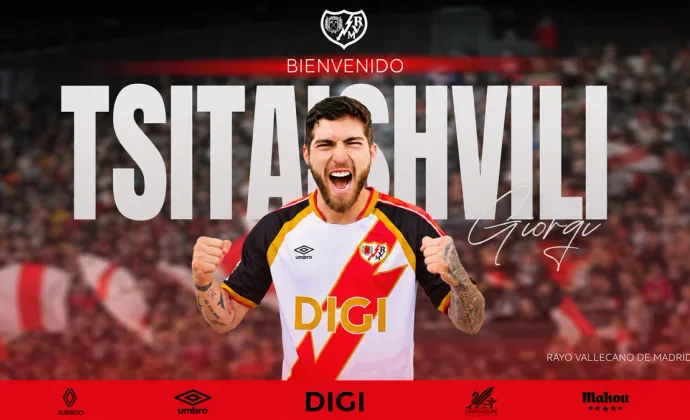El Rayo hace oficial el fichaje de Giorgi Tsitaishvili