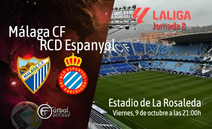 Posibles alineaciones y previa fantasy del Málaga - Espanyol